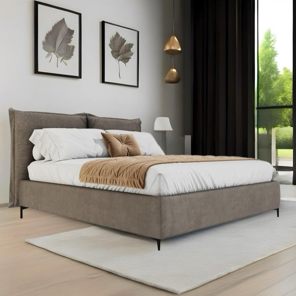Noy- מיטה זוגית מרופדת בעיצוב מינימליסטי עכשווי