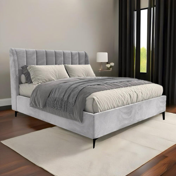 Rot-מיטה זוגית מרופדת בעיצוב ורטיקלי עם כנפיים