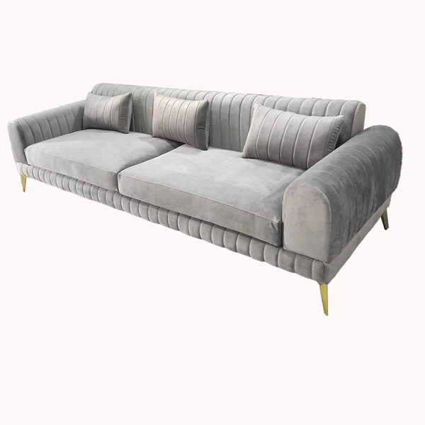 Borina gray- ספה אפורה תלת מושבית