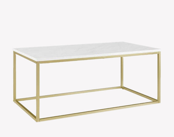 Gordi - שולחן סלון לבן זהב