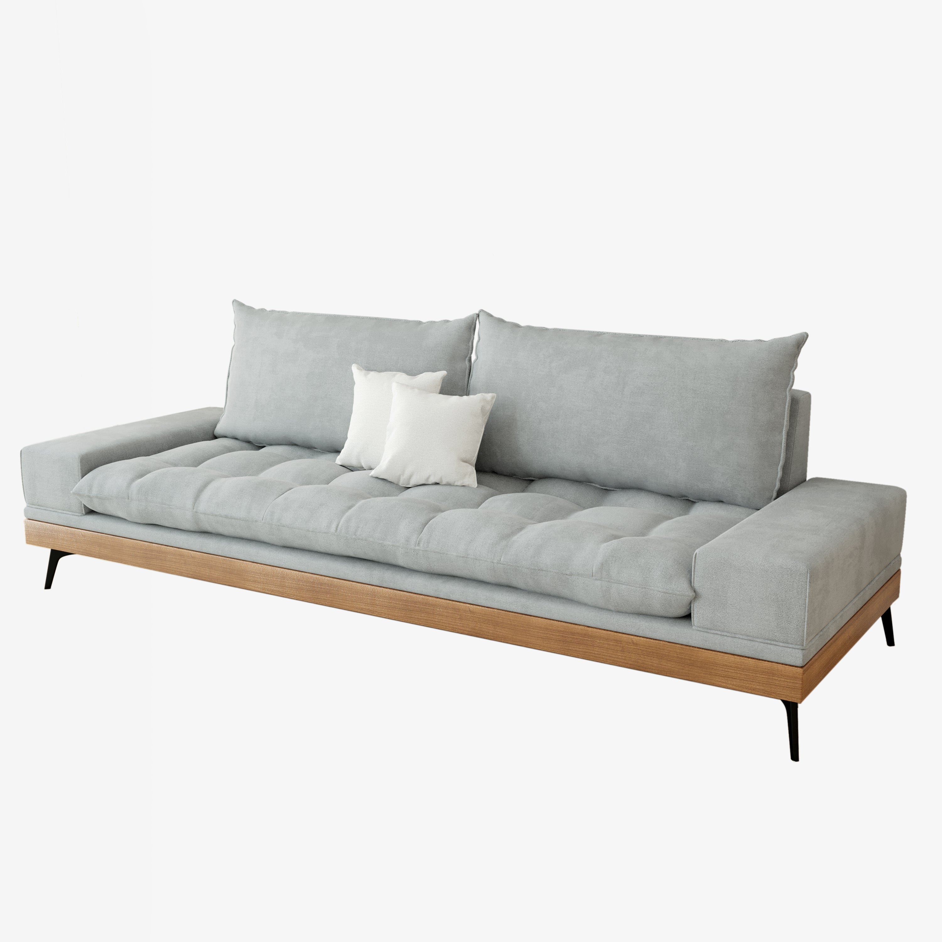 Manzanalit- ספה תלת מושבית עם צוקל עץ מלא
